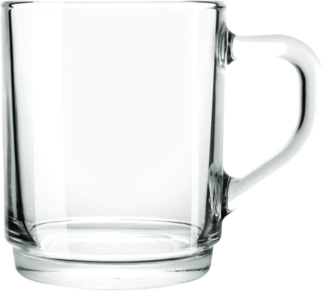 Luxem Stackable Mug (LXM-90003) in clear fully tempered glass